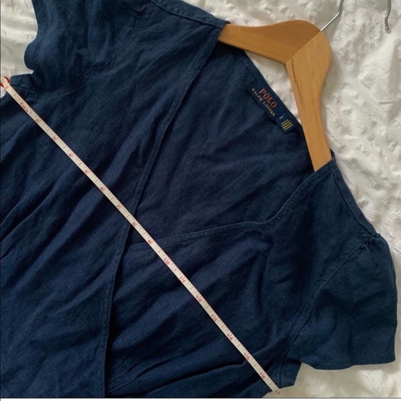 New Ralph Lauren Maxi Linen Navy Long Dress - Picture 13 of 16